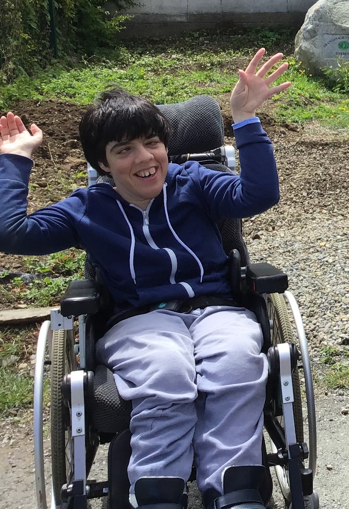 Smiling woman in wheelchair