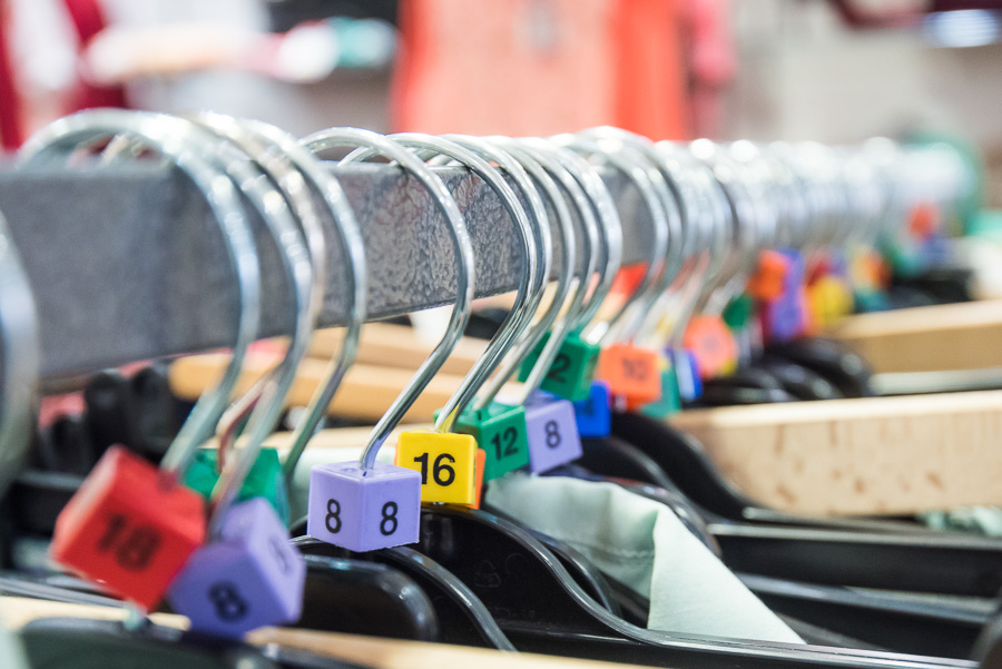 Clothes Hangers on a Clothing Rail
