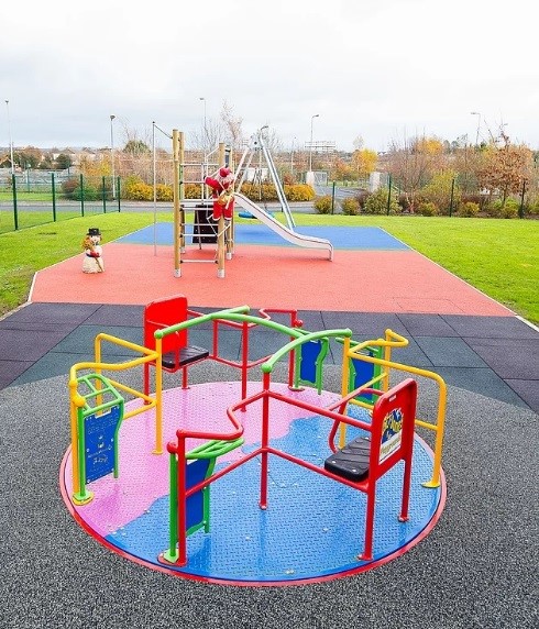 The image shows an accessible playground 