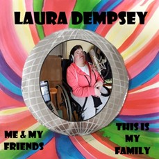 picture of albumn cover featuring woman in centre surrounded by rainbow colours. 